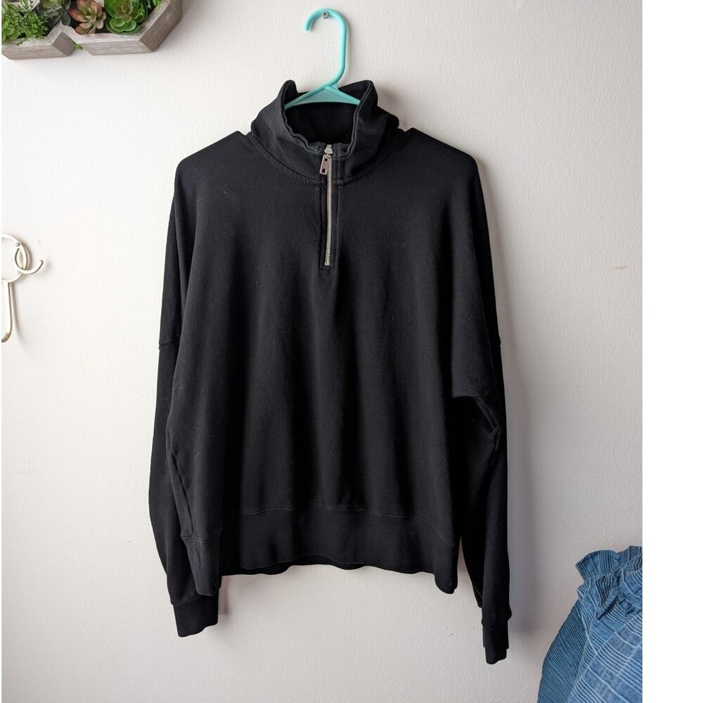perfectwhitetee black Maren half zip pullover - Picture 2 of 5